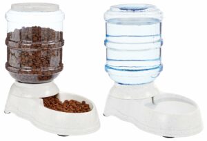 Amazon Basics 6-Pound Pet Feeder and 1-Gallon Waterer (2-Pack)