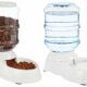 Amazon Basics Automatic Dog Cat Water Dispenser Gravity Feeder Set, Pack of 2, Small, 6-Pound Food Capacity, 1-Gallon, Gray Waterer + Feeder Small product image