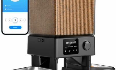 oneisall Automatic Cat Feeder with 5G WiFi, Automatic Cat Food Dispenser for 2 Cats Small Pets, 20 Cups/5L Timed Dry Food Dispenser with APP Control Black Wi-Fi product image