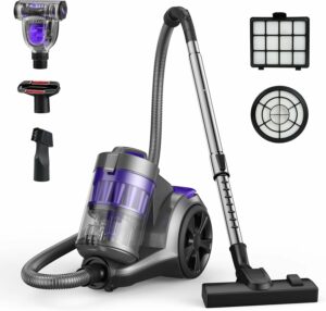 Aspiron 1700W 32Kpa Bagless Canister Vacuum with HEPA