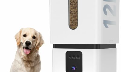 Automatic Dog Feeder Large Breed with Camera - 12L/50 Cups 5G WiFi App Control Dog Food Dispenser, Easy Setup, HD 1080P Video with Night Vision by Yakry 12L for Large Dogs product image