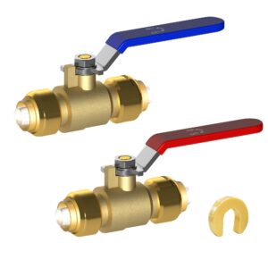 Hourleey 1/2-Inch Push-Fit Full Port Ball Valve