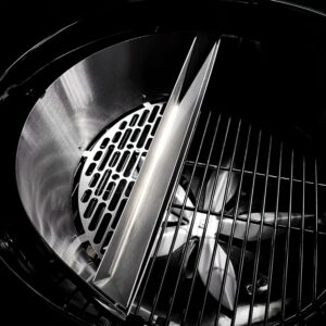 SnS Grills Patented Slow ‘N Sear® Deluxe Insert - Stainless Steel Charcoal Basket with Removeable Water Reservoir for Low ‘N Slow Smoking & Charcoal Grilling on Weber & Other Kettle Grills - 22 in Deluxe Insert 22"