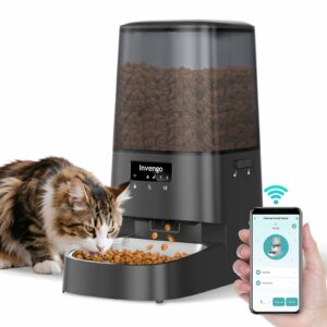 Invengo 5L Automatic Cat Feeder with App Control, Wi-Fi, Stainless Steel Bowl