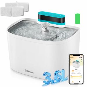 BELLKASPET 122oz/3.6L Pumpless Cat Water Fountain (White)