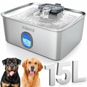 SIBAYS FS76 4-Gallon Stainless Steel Pet Water Fountain