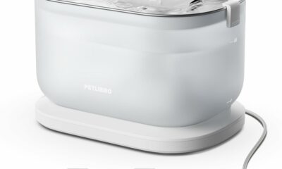 PETLIBRO Cat Water Fountain, Cat Fountain Indoor Stainless Steel Tray, 2.5L/84oz Wireless Pump Pet Water Fountain, Cat Water Dispenser with Two Flow Modes, Pet Fountain for Drinking Easy Clean White Fountain product image