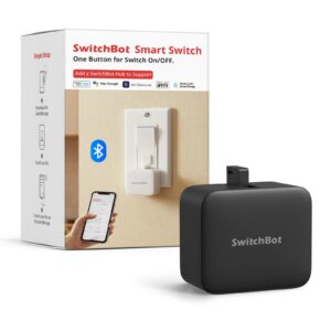 Switchbot Smart Switch Button Pusher (Bluetooth) – Fingerbot for Rocker Switch/One-Way Buttons, App Timer Control, No Wiring, Optional Hub Required for Voice/Remote, Black Bot Black product image