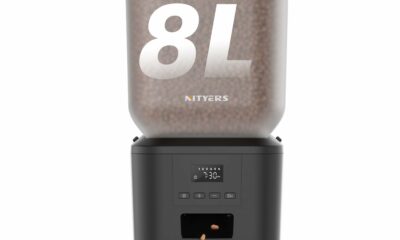 Automatic Dog Feeder - 8L/34 Cups Large Capacity Automatic Cat Food Dispenser with LCD Screen, Large Food Tray, Battery Operated, Timed Cat Feeder, Up to 50 Portions 6 Meals Per Day, Keeps Fresh Black One Bowl-Standard-8L product image