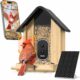 Bird Feeder with Camera, Smart Bamboo Bird Feeder, 2.5K UHD AI Identification, Real-time Videos & Pictures, Wireless Solar Powered Outdoor, Ideal for Garden Birding, Premium Present Brown product image