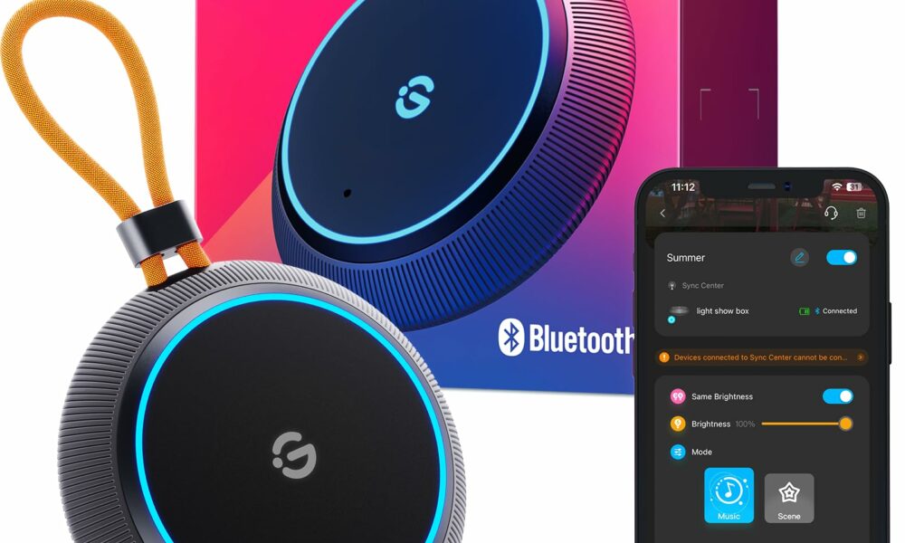 Govee Outdoor Light Show Box, 22 Music Modes and 20 Scene Modes, Bluetooth Smart Group Control 10 Devices, IP65 Waterproof, Battery Powered, USB Charged, Supports Govee Smart Color Lights product image