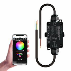 Waterproof ESP32 WLED Controller with Mic , Project for Pool Boat Landscape Outdoor Lights IP65 Dynamic RGB IC DIY Lighting WiFi APP Control for WS2812B DC5-24V RGBW LED Controller (1 Channel) product image