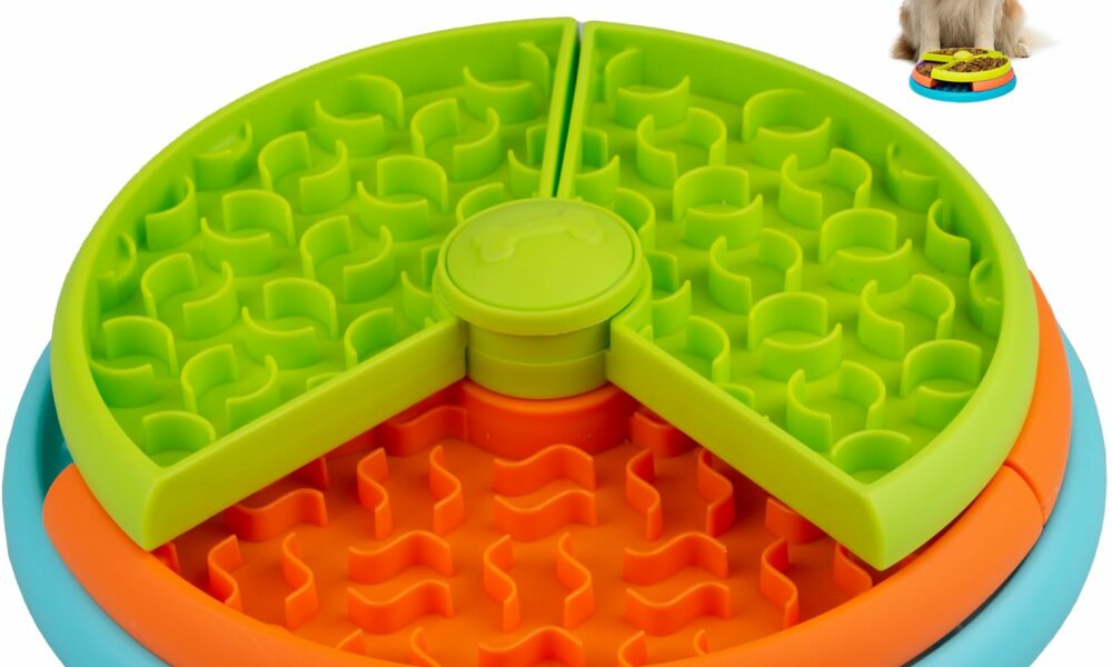 Slow Feeder Dog Bowl 3 Levels, Reduces Boredom and Anxiety, Non-Slip Interactive Puzzle Feeder, Suitable for Small/Medium/Larger Dogs Orange product image