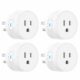 EIGHTREE 15A Smart Plug, Wi-Fi & Bluetooth Smart Outlet for High-Power Home Appliances, Works with Alexa & Google Home, Easy Setup, Timer & Remote Control, FCC & ETL Certified, 2.4GHz Wi-Fi Only 4 Pack WiFi Smart Plug product image