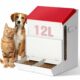 Automatic Cat Feeder 2 Cats,12L Automatic Pet Feeders Large Capacity Outdoor Galvanized Steel Multiple Cats Feeder Gravity Dog Dry Food Dispenser with Lid Red White product image