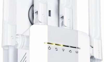 2026 New WiFi Extender Signal Booster for Home, 15715sq.ft Long Range WiFi Repeater Wireless Routers Signal Amplifier, Mesh WiFi 15X Faster Access Point with Ethernet Port, Easy Setup, 5 Working Mode White product image