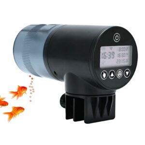 WiFi Automatic Fish Feeder (2.4GHz Only), Smart Fish Feeder with Timer & App Control, 3 Ports Dry Food Dispenser for Aquarium/Tank, Ideal for Vacation & Daily Use Black 200ml product image