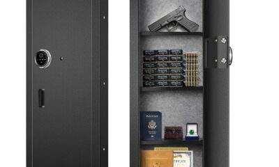 Biometric Hidden Fingerprint Security Safe - In Wall Safe Between Studs, Perfect for Home/Office/Hotel, Secure Handgun, Documents, Jewelry, Valuables Long product image