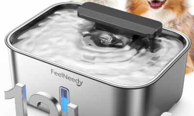 3.2Gal/12L Dog Water Fountain for Large Dogs, Ultra-Quiet Stainless Steel Dog Water Bowl Dispenser with Swirling Water Flow, Pet Water Fountain with Visual Water Level for Large Dogs Cats & Multi-Pet Stainless Steel Pet Fountain product image