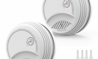 2 Pack Smoke Detector, Photoelectric Sensor Battery-powered Fire Smoke Alarm, LED warning light 85 dB alarm sound, low battery warning, mute and test buttons, suitable for living rooms, bedrooms, etc. product image