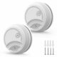 2 Pack Smoke Detector, Photoelectric Sensor Battery-powered Fire Smoke Alarm, LED warning light 85 dB alarm sound, low battery warning, mute and test buttons, suitable for living rooms, bedrooms, etc. product image