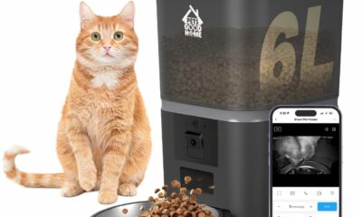 Automatic Cat Feeder with 1080P HD Camera – Timed Dry Food Dispenser for Cats and Dogs, App Control, 6L Capacity, Portion Control, Scheduled Meals, Two-Way Audio Black product image