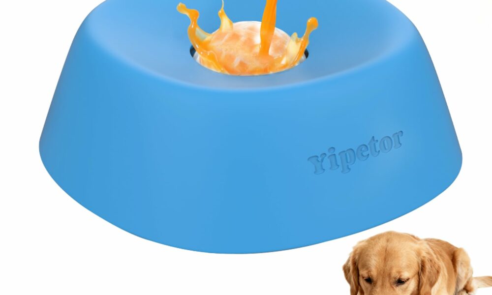 Yipetor Slow Feeder Dog Bowls for Liquid Treat, Anti-Slip【Entertained Ball-in】 Bone Broth Dog Lick Bowl, 3/4 Cup Yogurt Pup Lick Toy for Large Medium Small Breeds Dietary Supplement/Post-op Nutrition blue product image