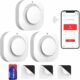 Smart Smoke Detector Fire Alarm with Replaceable Battery, Wi-Fi Smoke Detector, Real-Time App Notifications, 3-Pack 3 pack product image
