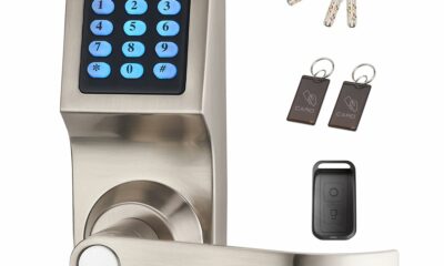 HAIFUAN Digital Door Lock,Unlock with Remote Control, M1 Card, Code and Key,Handle Direction Reversible product image