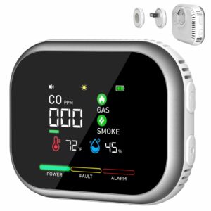 KJYSDS 6-in-1 Carbon Monoxide & Smoke Alarm with Magnetic Base