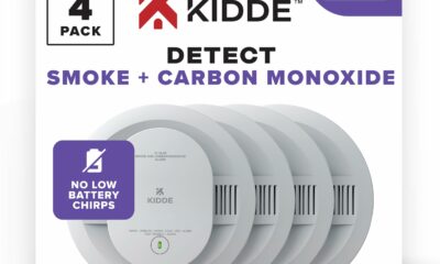 Kidde Smoke & Carbon Monoxide Detector, 10-Year Battery Powered, LED Warning Light Indicators, 4 Pack 4 Pack 30CUD10 product image