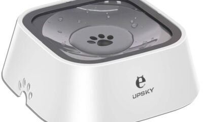 UPSKY No-Spill Pet Water Bowl, Slow Water Feeder, No-Slip Pet Water Dispenser 35oz Feeder Bowl for Dogs and Cats 35 fl oz 3.Grey product image