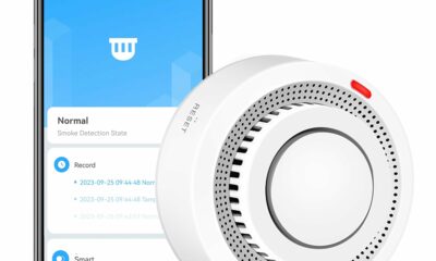 Smart Smoke Detector Fire Alarm: WiFi Smoke Detector with App Notifications, Wireless Smoke Alarm with Photoelectric Sensor for Home, Tuya App Remote Control, Battery Included product image