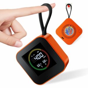 Portable Carbon Monoxide Detector for Travel – Nexus Sensus 3-in-1 CO Detector with Temp & Humidity Monitor, UL-Compliant USB-C Rechargeable Alarm for RV, Hotel, Camping, Home(1, Orange) Orange 1 product image