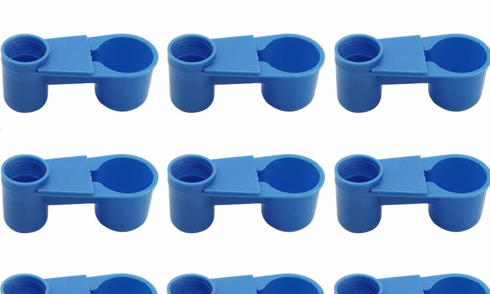 12Pcs Automatic Bird Drinker Feeder Plastic Soda Pop Water Bottle Cup or Pigeons Parrot Chicken Feeder Poultry Cage Cup Supplies (Blue) product image