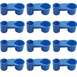 12Pcs Automatic Bird Drinker Feeder Plastic Soda Pop Water Bottle Cup or Pigeons Parrot Chicken Feeder Poultry Cage Cup Supplies (Blue) product image