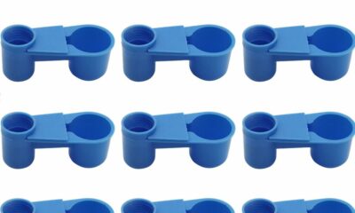 12Pcs Automatic Bird Drinker Feeder Plastic Soda Pop Water Bottle Cup or Pigeons Parrot Chicken Feeder Poultry Cage Cup Supplies (Blue) product image