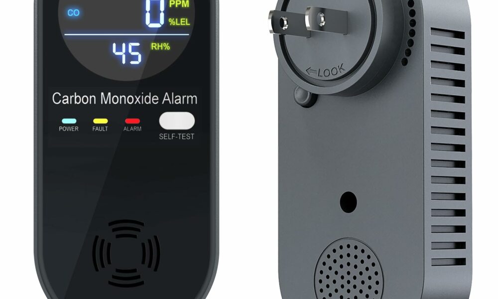 Carbon Monoxide Detectors, KELIEGIS Plug in Carbon Monoxide Detector with Real-time Digital Display, 3-in-1 Carbon Monoxide Detector, Fahrenheit(°F) & Humidity, CO Detector for Home,RV,Travel product image