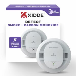 Kidde Smoke and Carbon Monoxide Detector, AA Battery Powered with LED Status Lights, 85 dB Alarm, 5 inches 1 Pack 9th Edition product image