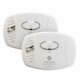 FIRST ALERT Carbon Monoxide Detector, No Outlet Required, Battery Operated, CO400, White, 2 Count (Pack of 1) 2 Count (Pack of 1) Detector product image