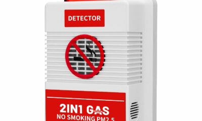 2-in-1 Smart Air Quality Monitor with Remote Control - Cigarette Smoking & PM2.5 Detector for Office/Public Spaces, Voice Alert System & Real-Time Environmental Monitoring product image