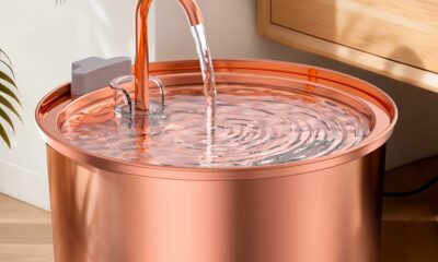 Tomxcute Copper Cat Water Fountain, 108oz/3.2L Large Capacity, Ultra-Quiet Pump (≤25dB), Multi-Layer Filtration, Easy Hand-Wash Design for Cats & Small Dogs product image