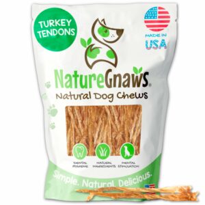 Nature Gnaws USA Turkey Tendons for Dogs (4oz) - Delicious Grain Free Reward Snack for Small, Medium & Large Breeds - Premium Natural Dog Chew Treats Tendons 4 Ounce (Pack of 1) product image