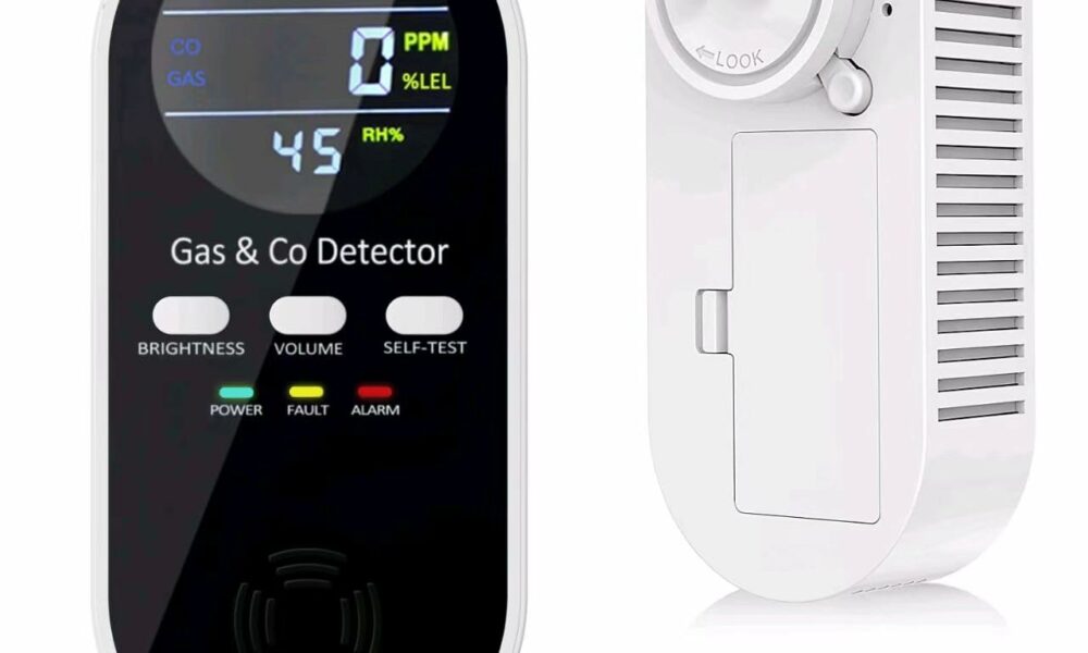 5-in-1 Upgraded Plug in Carbon Monoxide Detector and Natural Gas Detector, KH Alert Portable Carbon Monoxide Detector & Gas Leak Detector with 9V Battery Backup, CO Detector with ℉ & Humidity for Home product image
