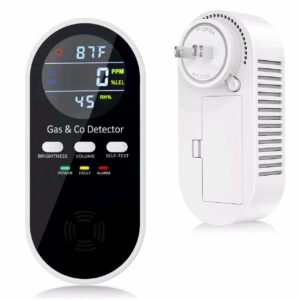 5-in-1 Upgraded Plug in Carbon Monoxide Detector and Natural Gas Detector, KH Alert Portable Carbon Monoxide Detector & Gas Leak Detector with 9V Battery Backup, CO Detector with ℉ & Humidity for Home product image