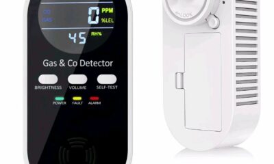 5-in-1 Upgraded Plug in Carbon Monoxide Detector and Natural Gas Detector, KH Alert Portable Carbon Monoxide Detector & Gas Leak Detector with 9V Battery Backup, CO Detector with ℉ & Humidity for Home product image