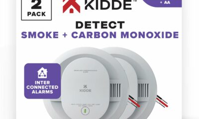 Kidde Hardwired Smoke & Carbon Monoxide Detector, AA Battery Backup Smoke Alarm, Interconnectable, LED Warning Light Indicators, 2 Pack 2 Pack 9th Edition product image