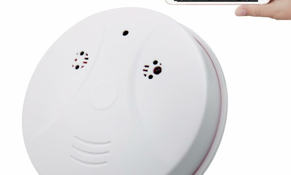 WiFi Mini Detector Camera,1080P Wireless Security Nanny Cam Smoke Detector Camera with Motion Detection/Night Vision/Remote View for Home and Office Surveillance, No Audio product image