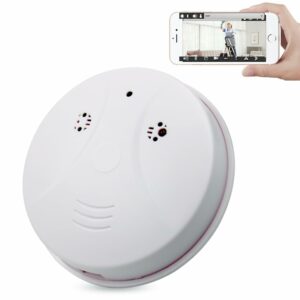 WiFi Mini Detector Camera,1080P Wireless Security Nanny Cam Smoke Detector Camera with Motion Detection/Night Vision/Remote View for Home and Office Surveillance, No Audio product image