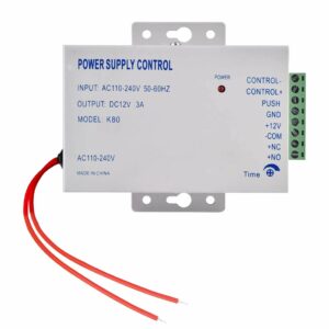 Access Control Power Supply for Door Intercom Doorbell, Various Electronic Door Locks, Video Doorbell System, K80 Power Supply Control Input AC 110-240V to Output DC 12V/3A, Worldwide Voltage product image